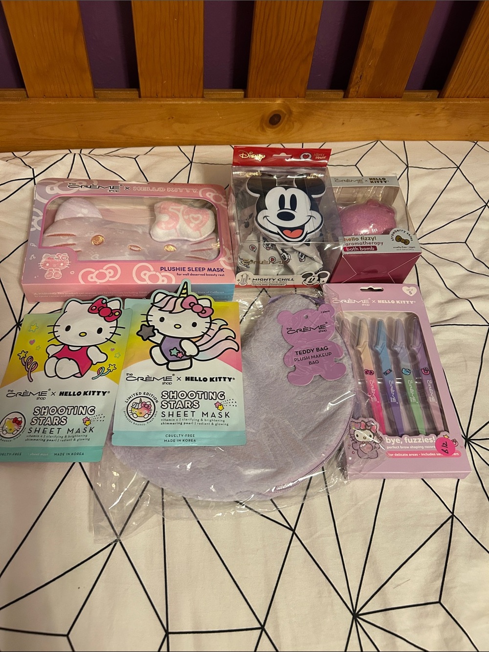 Hello Kitty Pink Plush Sleep Mask & Skincare Gift Set